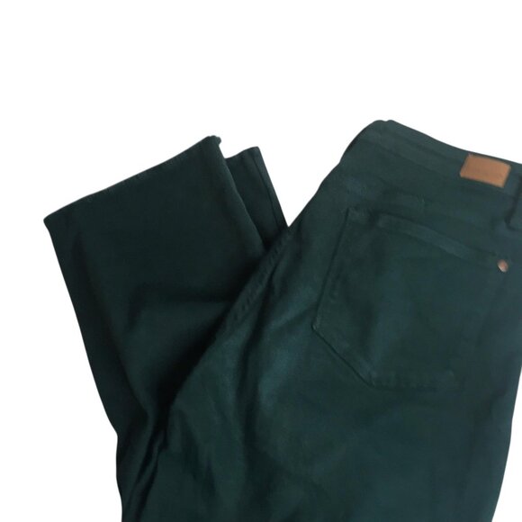 Judy Blue Jeans Womens 13/31 Green Wide Leg Crop Button Fly Raw Hem JB88104 - Picture 2 of 16